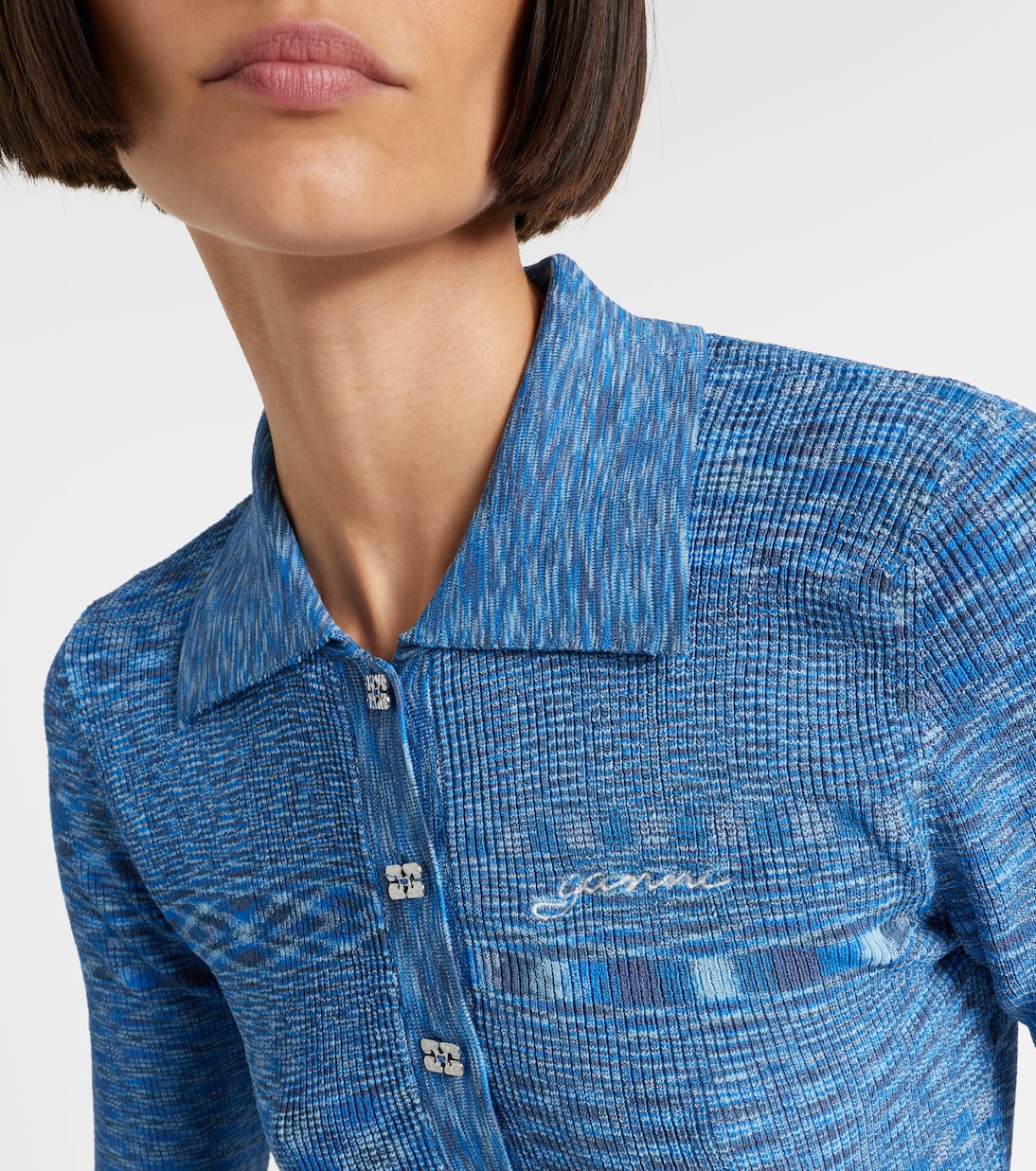 Space-dyed polo sweater | Ganni