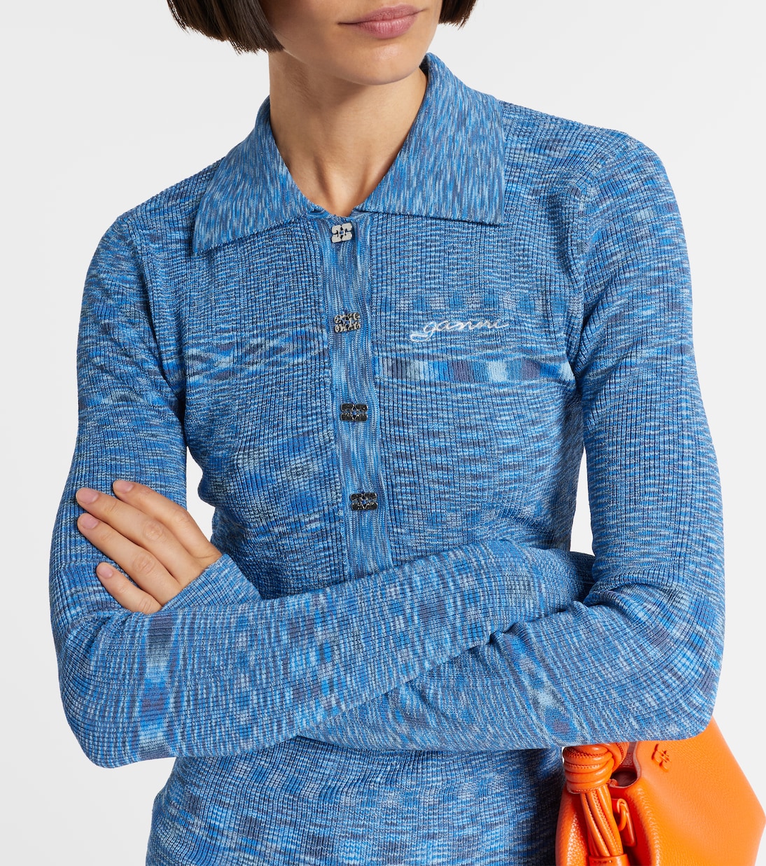 Space-dyed polo sweater | Ganni