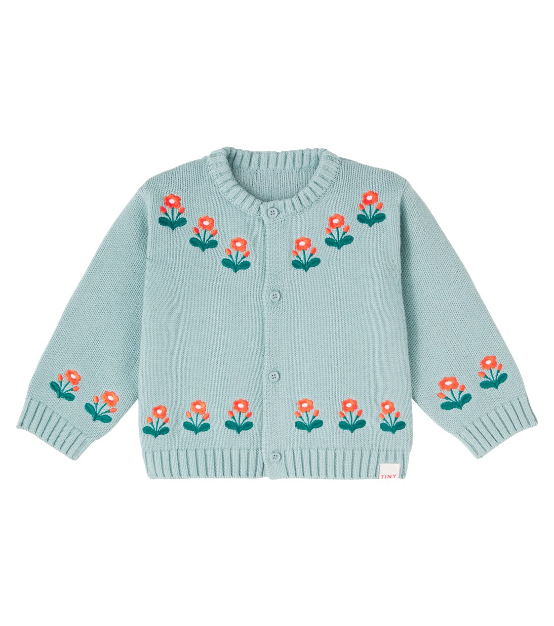 Baby Flower cotton and wool cardigan | Tinycottons