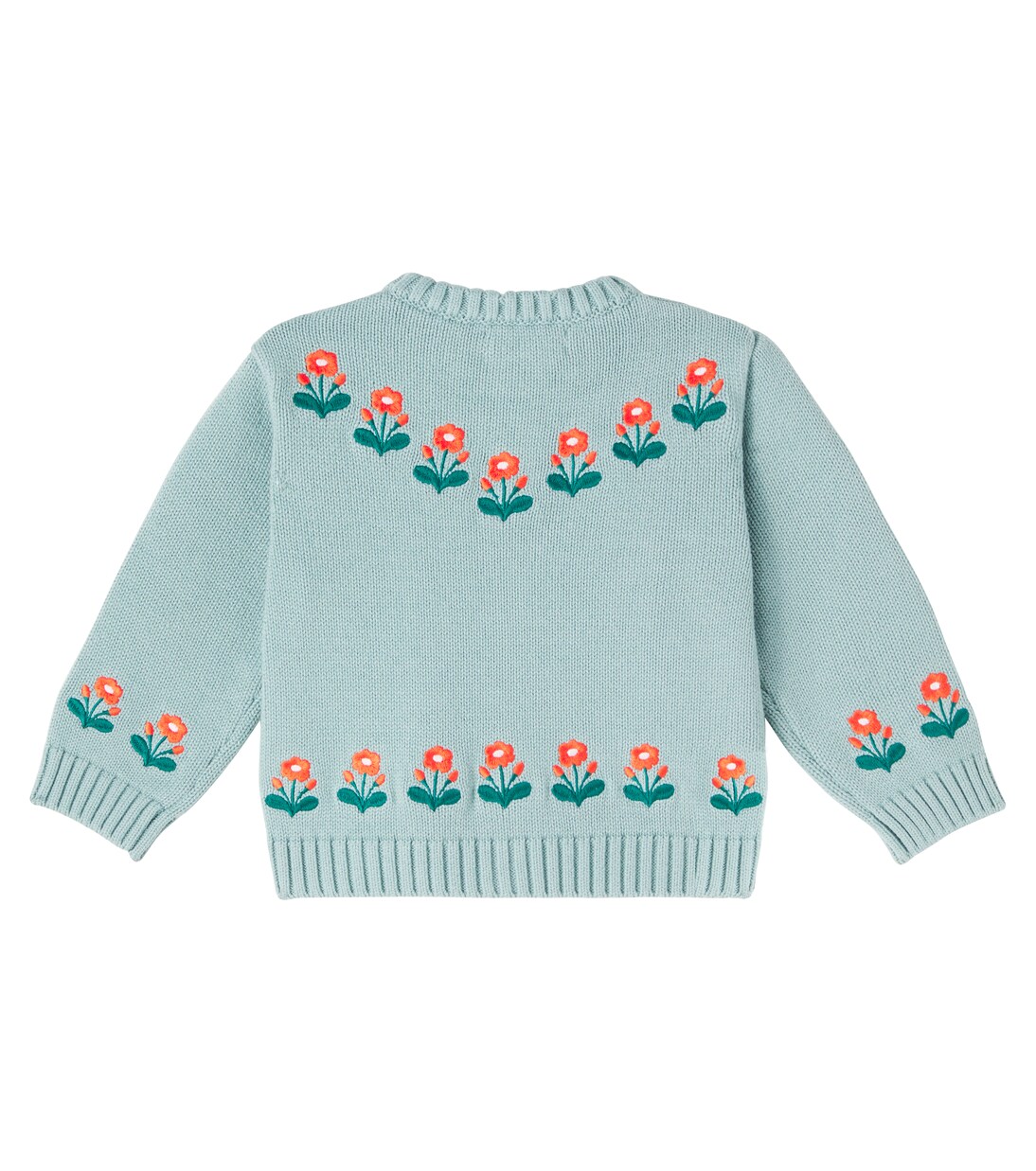 Baby Flower cotton and wool cardigan | Tinycottons