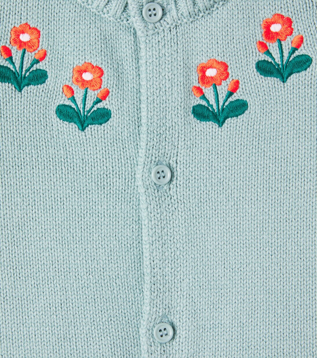 Baby Flower cotton and wool cardigan | Tinycottons