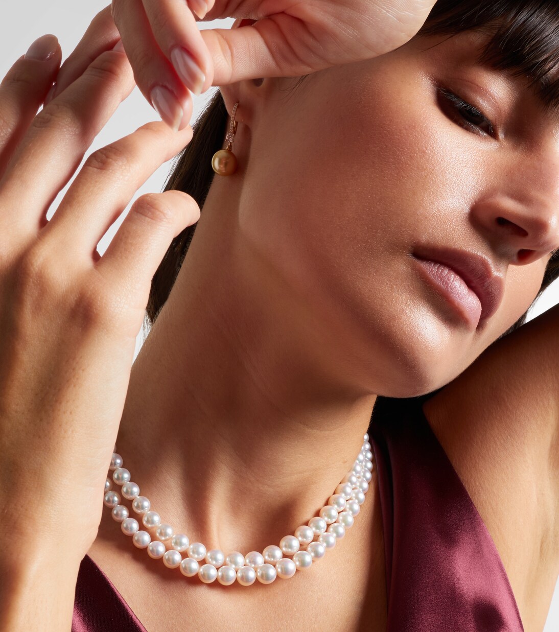 18kt 화이트 골드 펄 네크리스 | Mikimoto