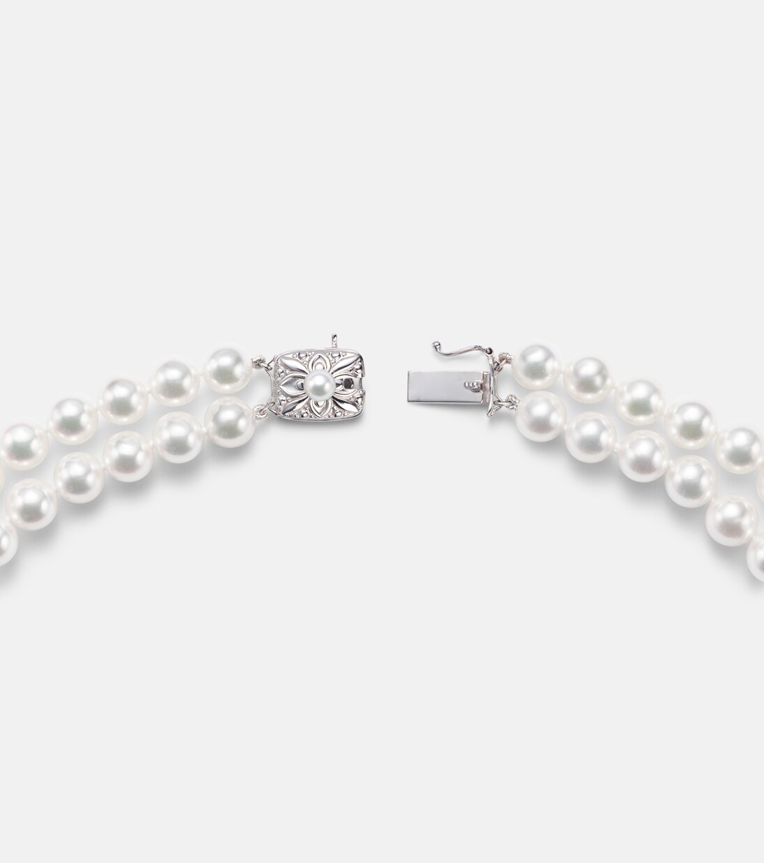 18kt 화이트 골드 펄 네크리스 | Mikimoto