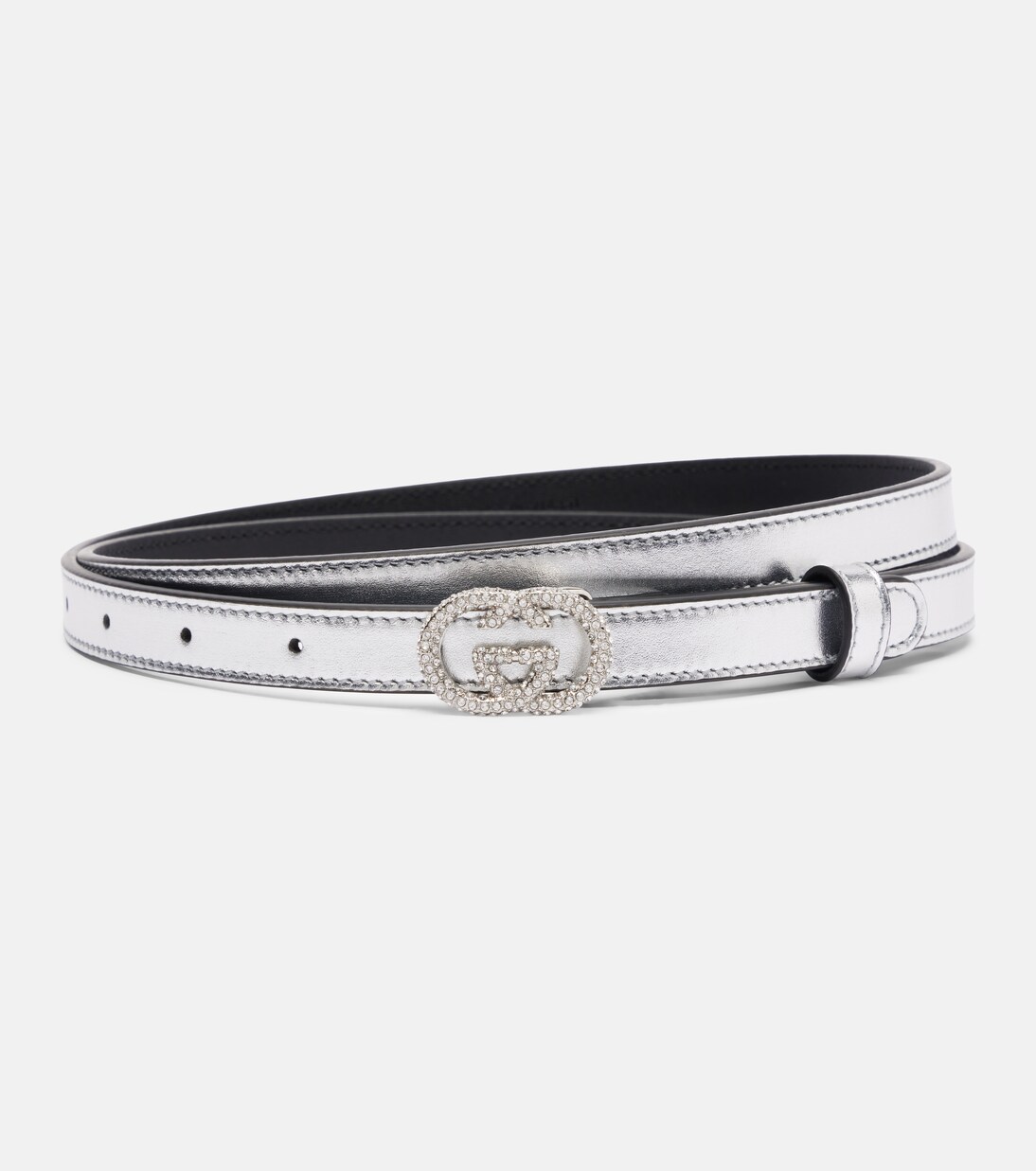 Interlocking G metallic leather belt | Gucci