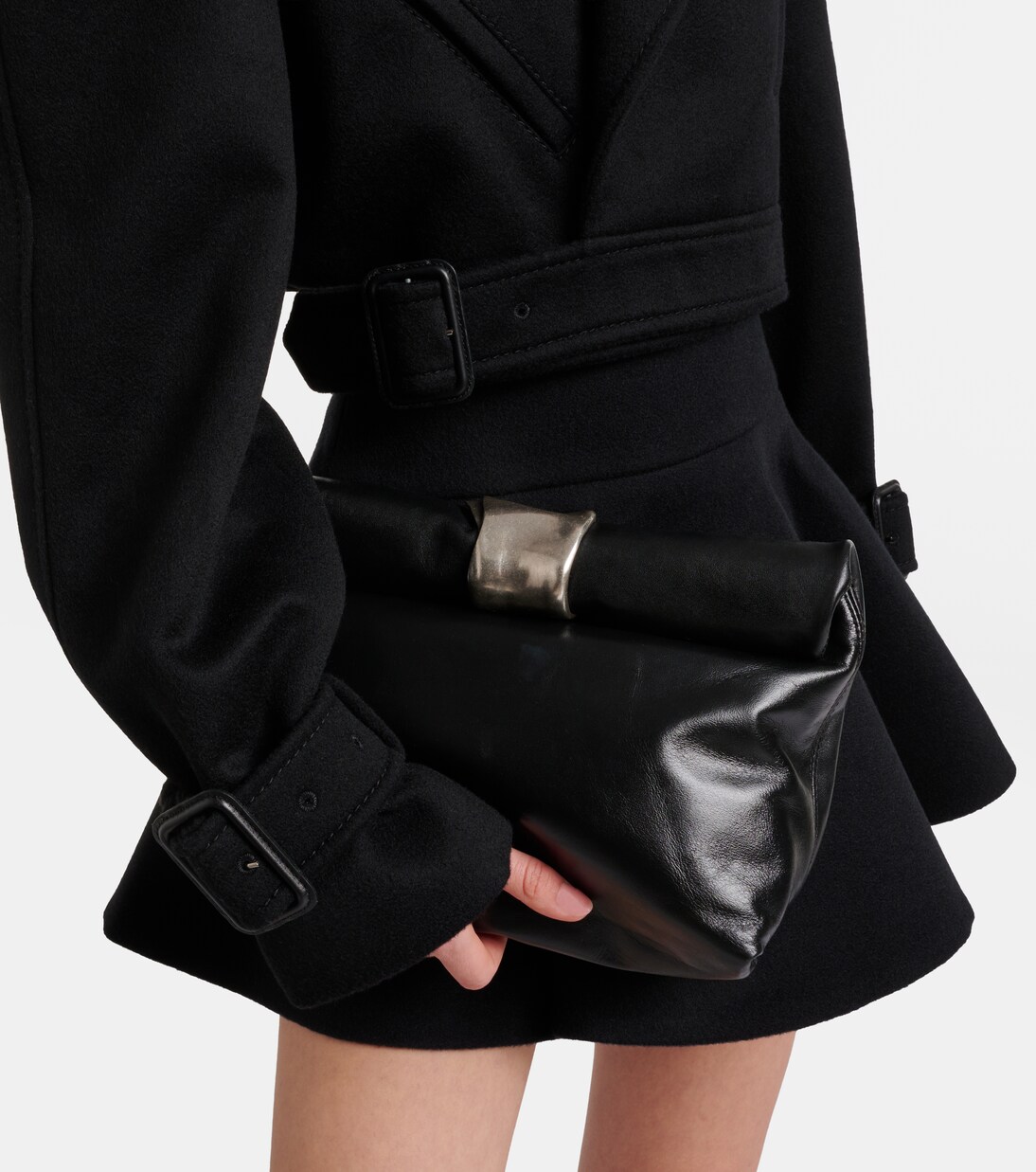 Cuff leather clutch | Staud