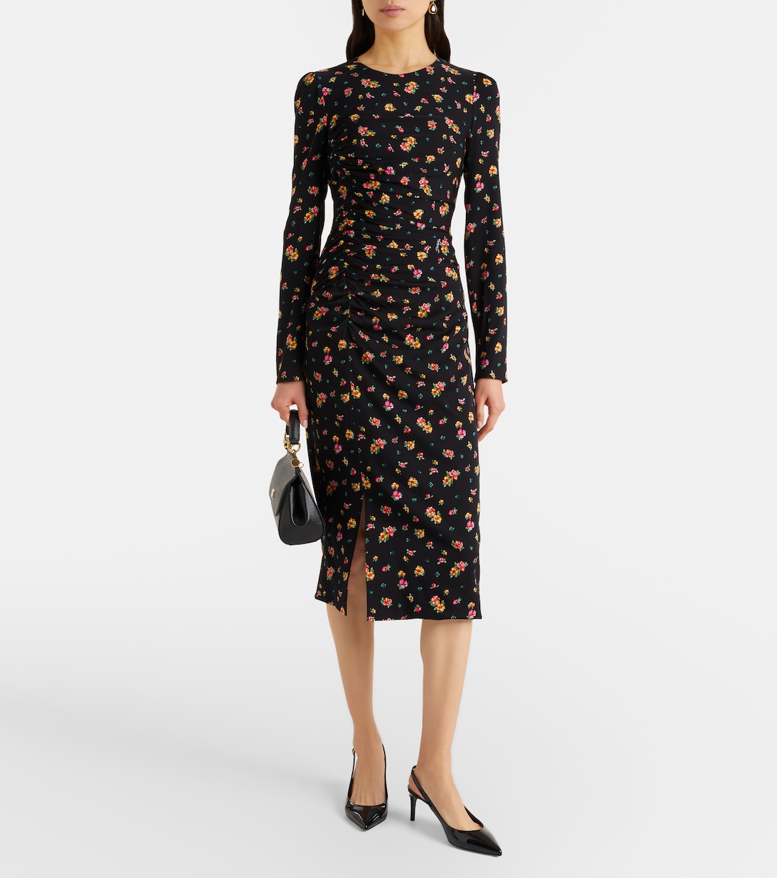 Floral silk-blend midi dress | Dolce&Gabbana