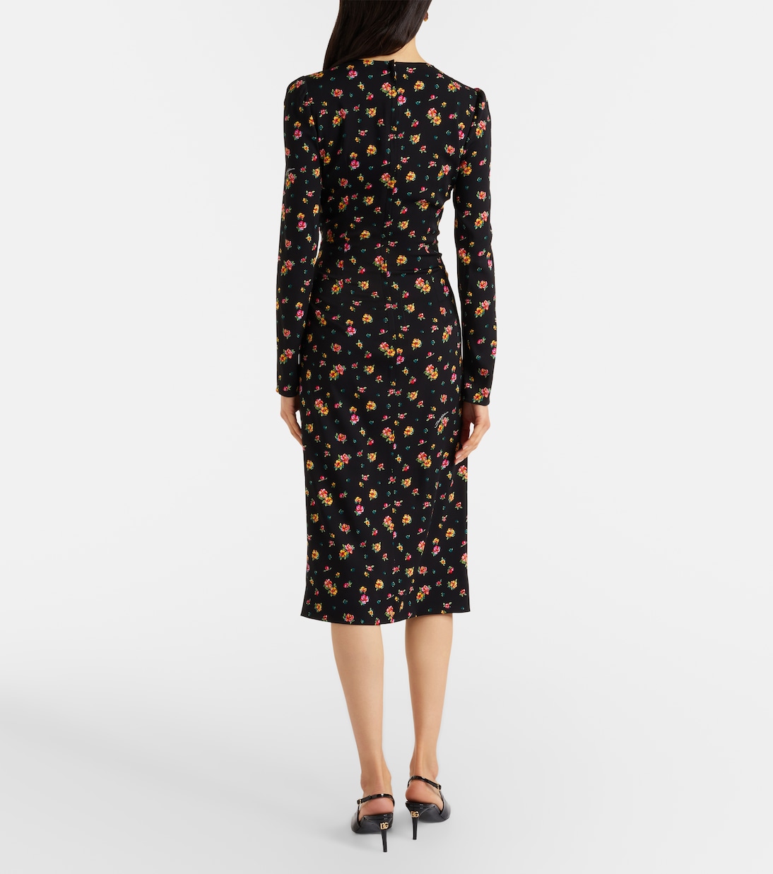 Floral silk-blend midi dress | Dolce&Gabbana