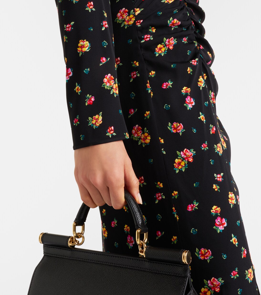 Floral silk-blend midi dress | Dolce&Gabbana