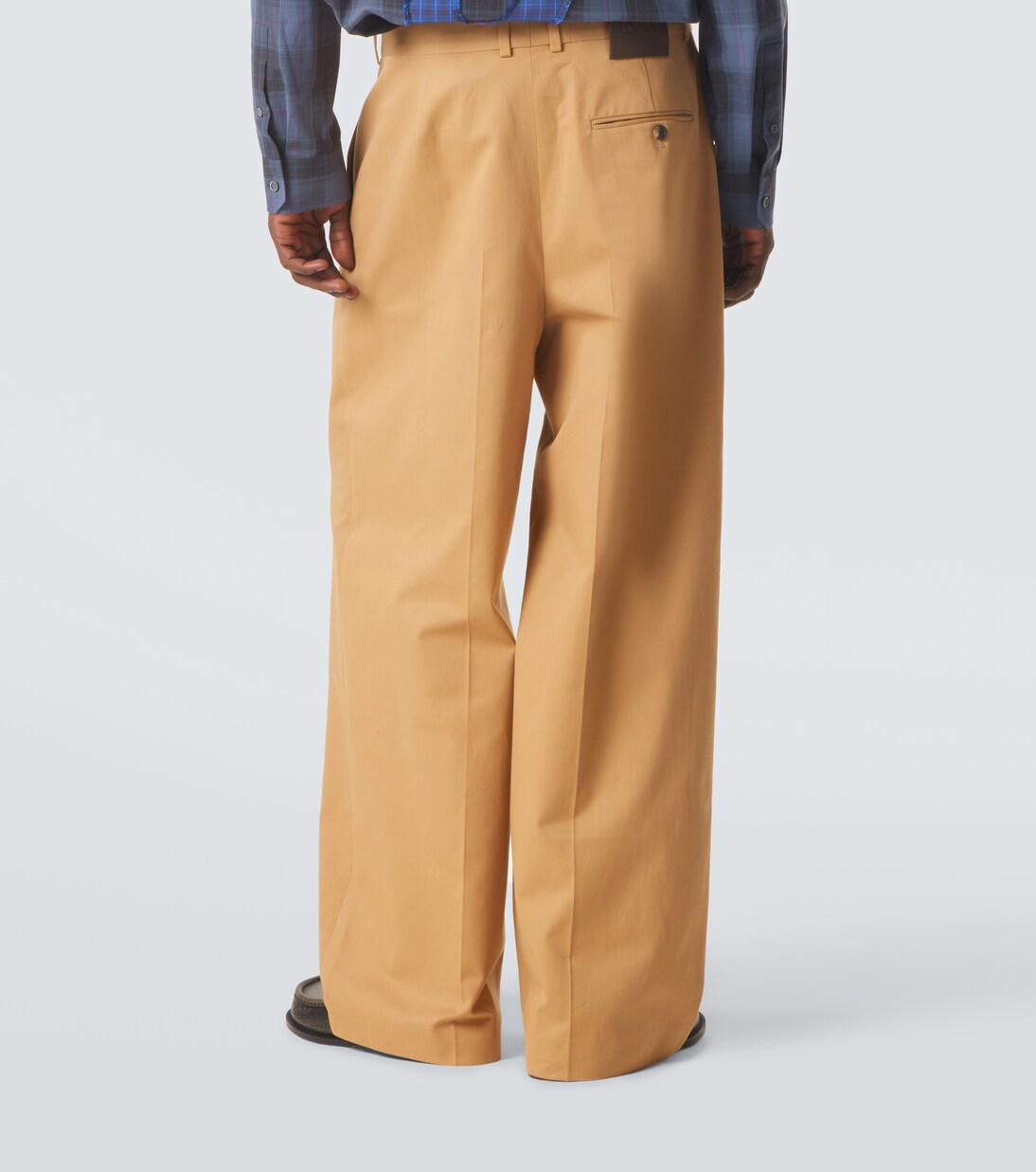 Pleated cotton gabardine wide-leg pants | Loewe