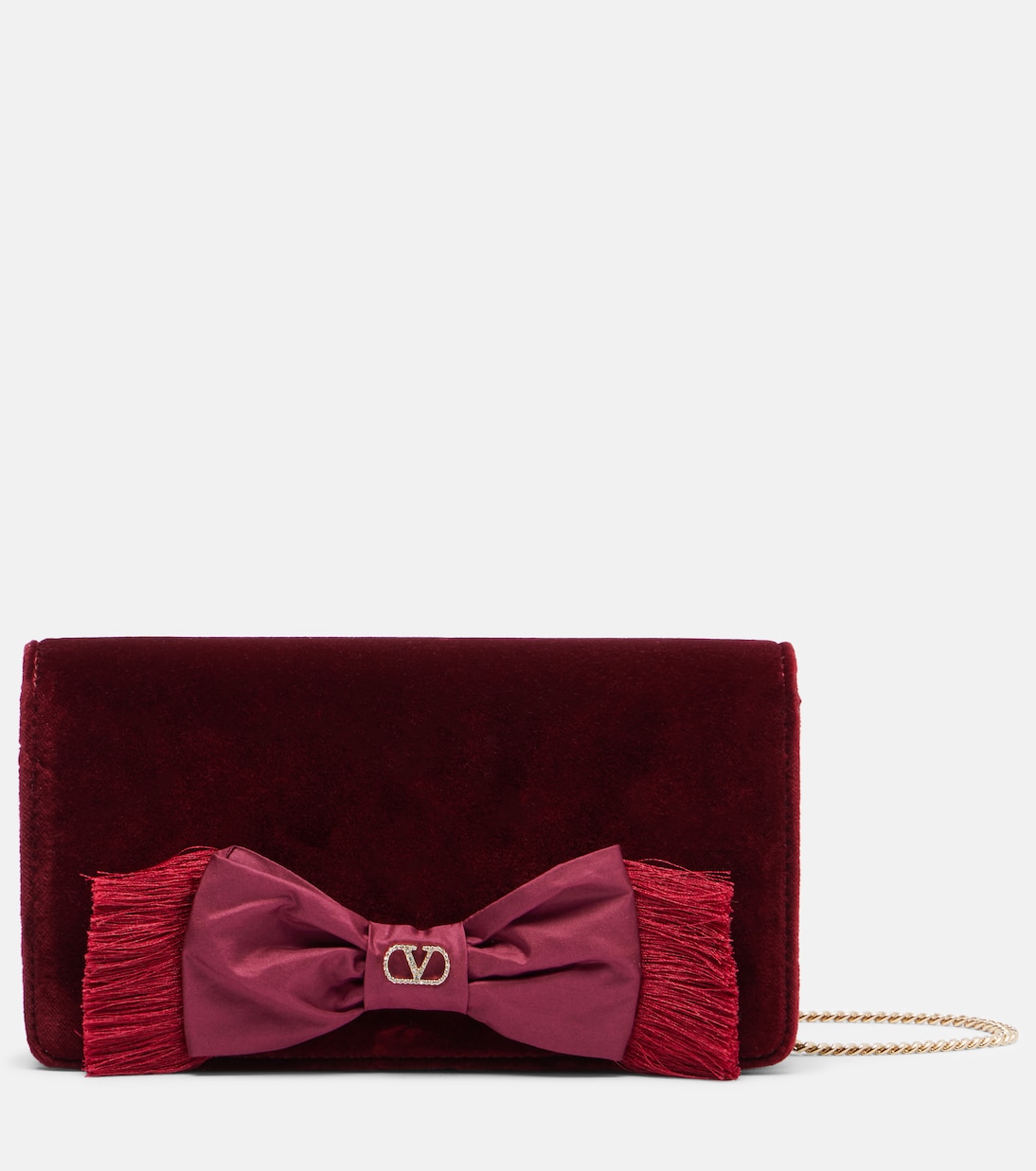 VLogo Mini bow-detail velvet crossbody bag | Valentino Garavani