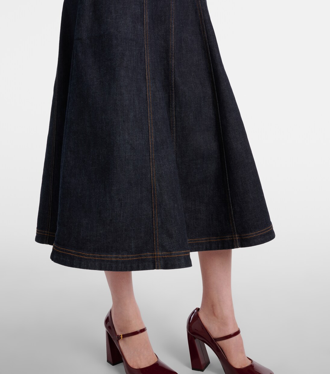 Belted denim bustier dress | Self-Portrait