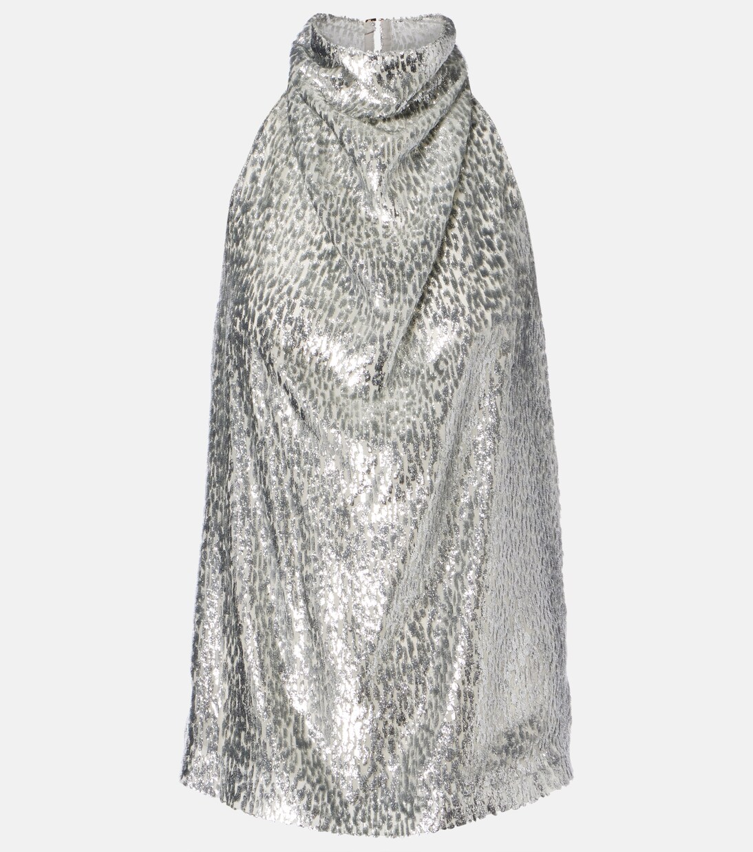 Halterneck lamé velvet top | Stella McCartney