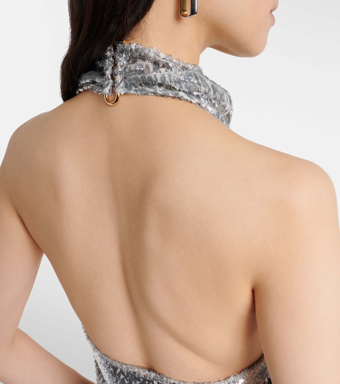 Halterneck lamé velvet top | Stella McCartney