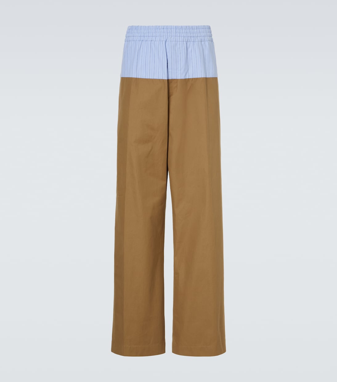 Paneled cotton twill wide-leg pants | Dries Van Noten