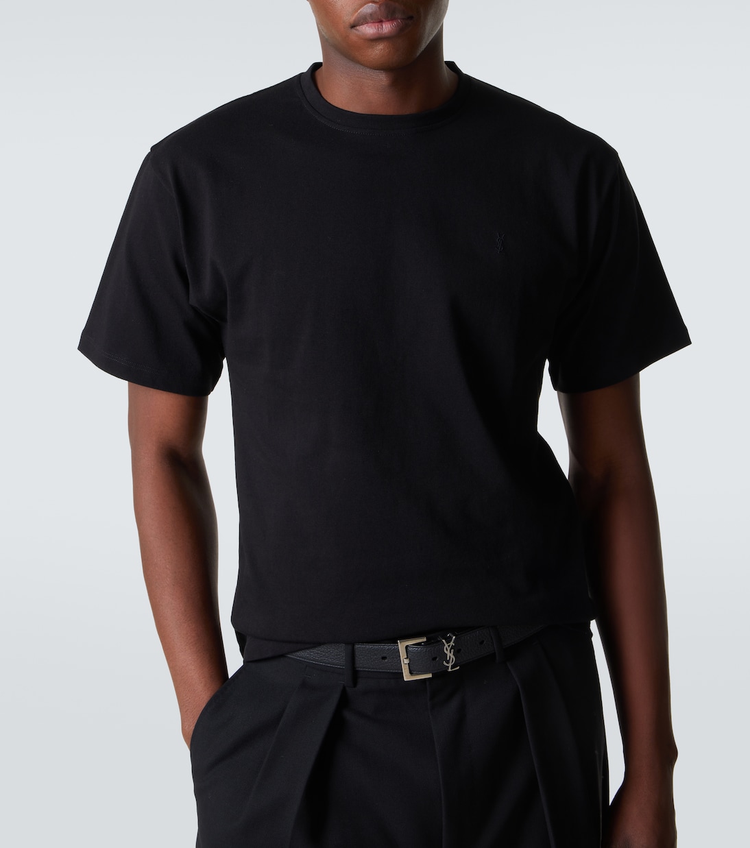 T-shirt cropped in jersey di cotone | Saint Laurent