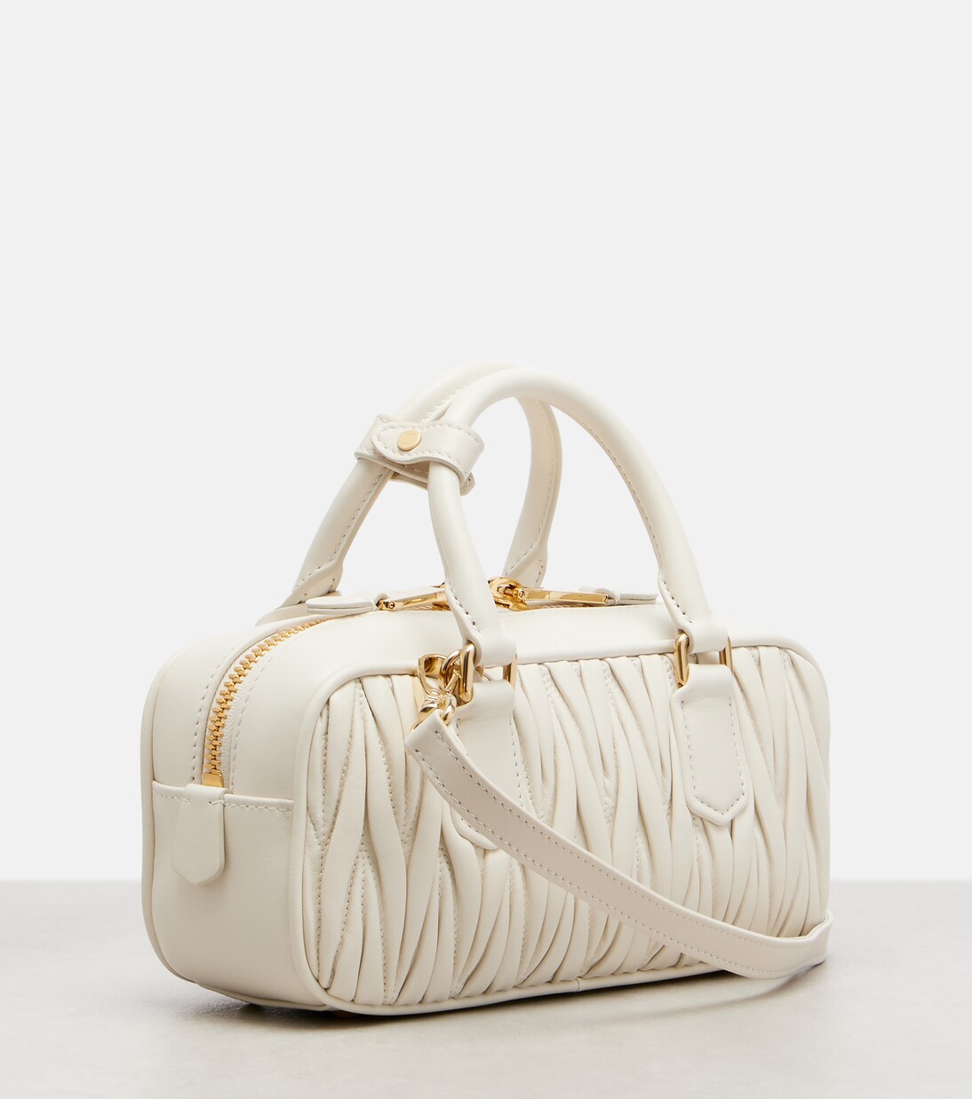 Arcadie Small leather top-handle bag | Miu Miu