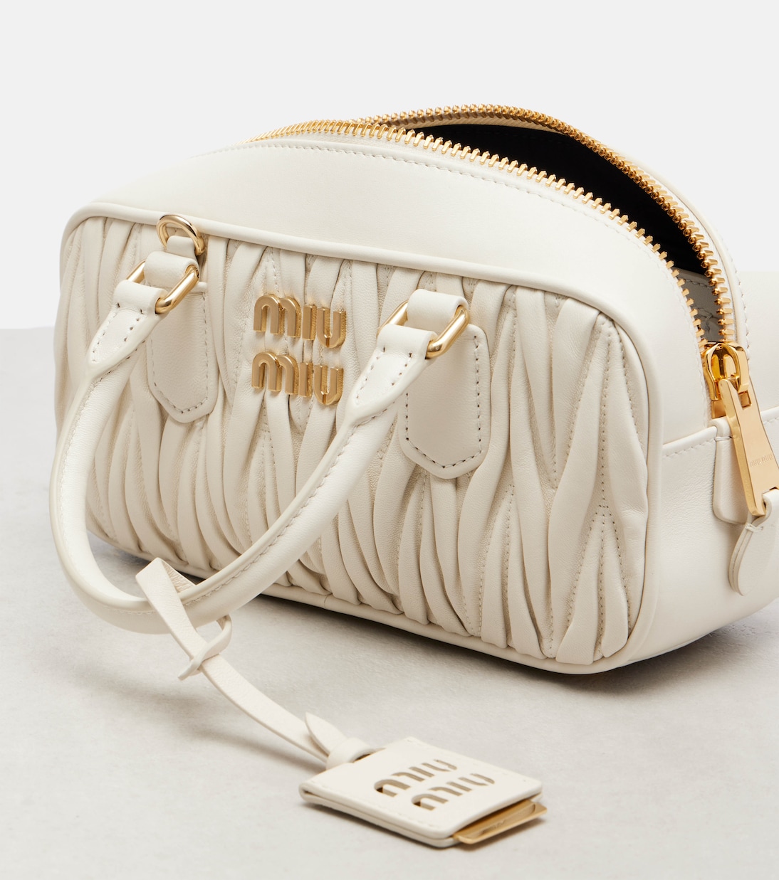 Arcadie Small leather top-handle bag | Miu Miu