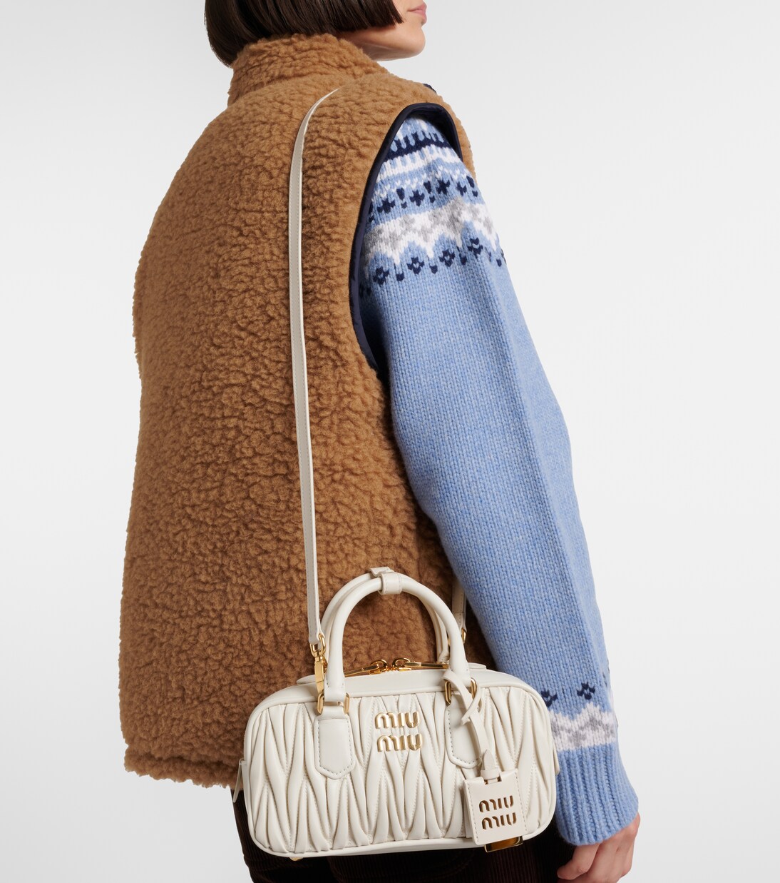 Arcadie Small leather top-handle bag | Miu Miu