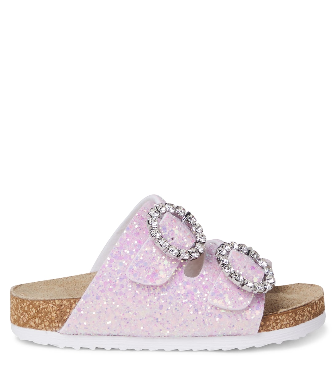 Crystal-embellished glitter sandals  | Monnalisa