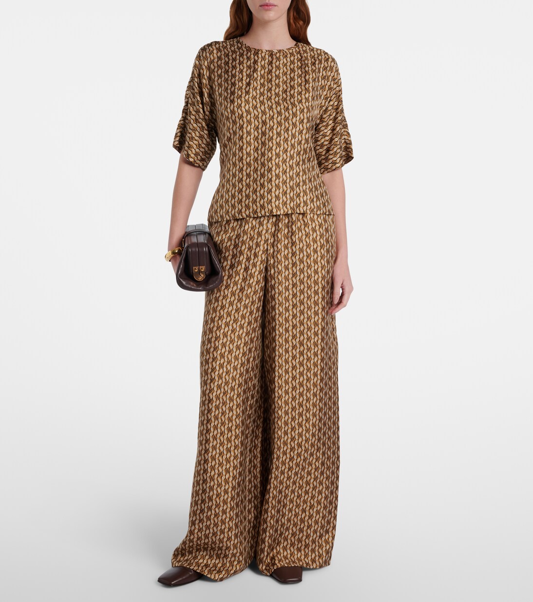 Pantalon ample Clarino imprimé en soie | Max Mara