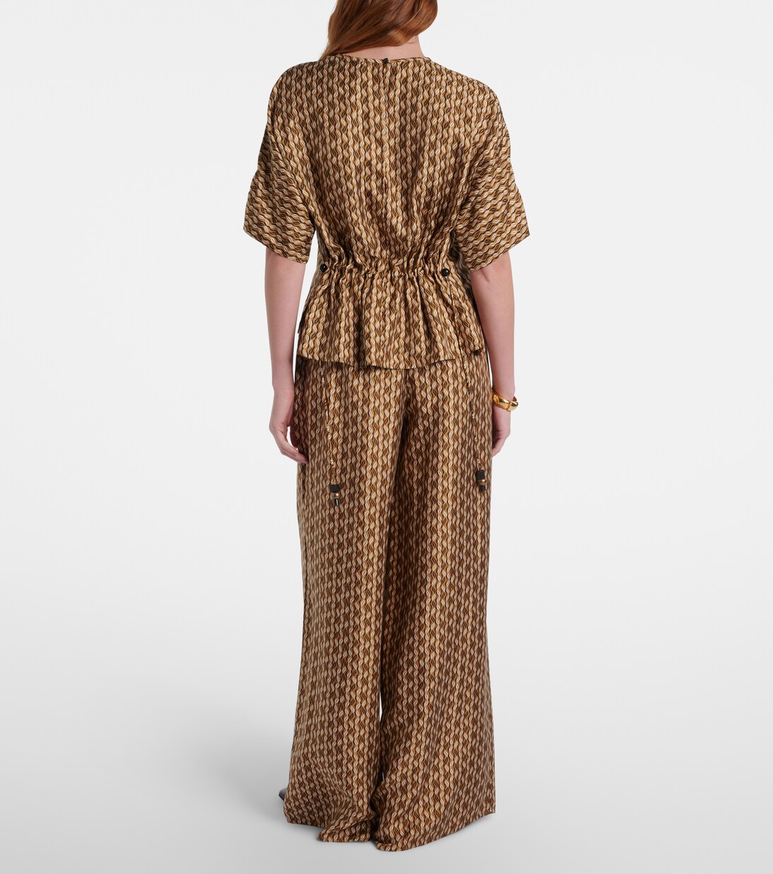 Pantalon ample Clarino imprimé en soie | Max Mara