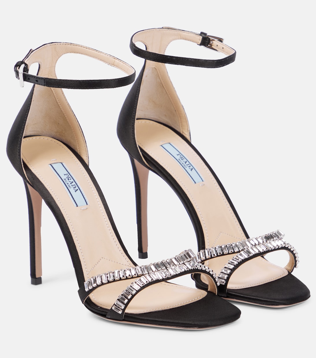 Sandali in raso con cristalli | Prada