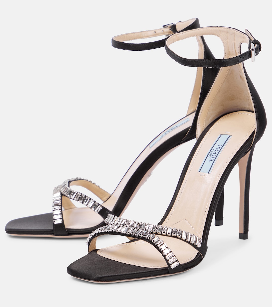 Sandali in raso con cristalli | Prada