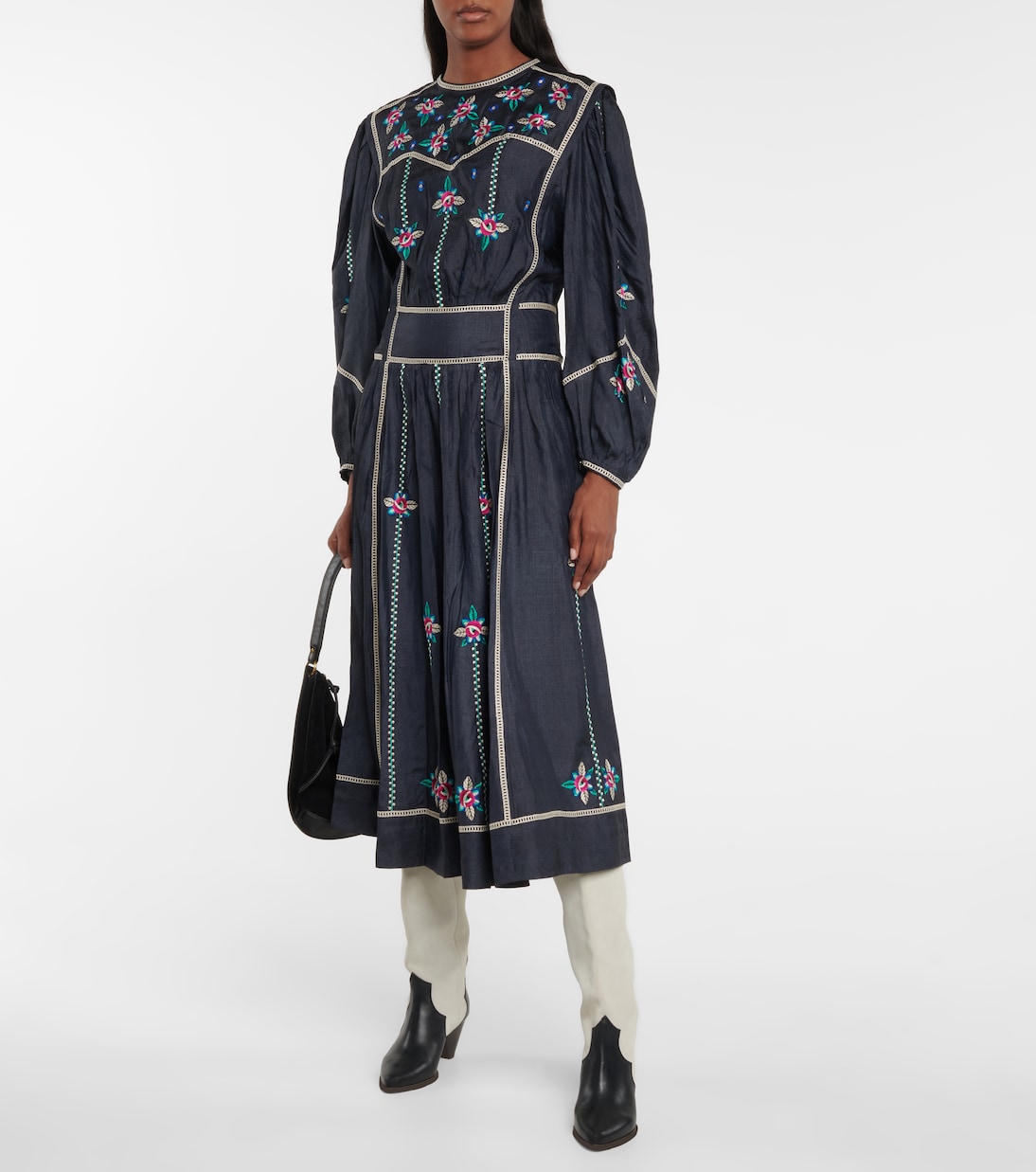 Caroline embroidered silk midi dress | Isabel Marant