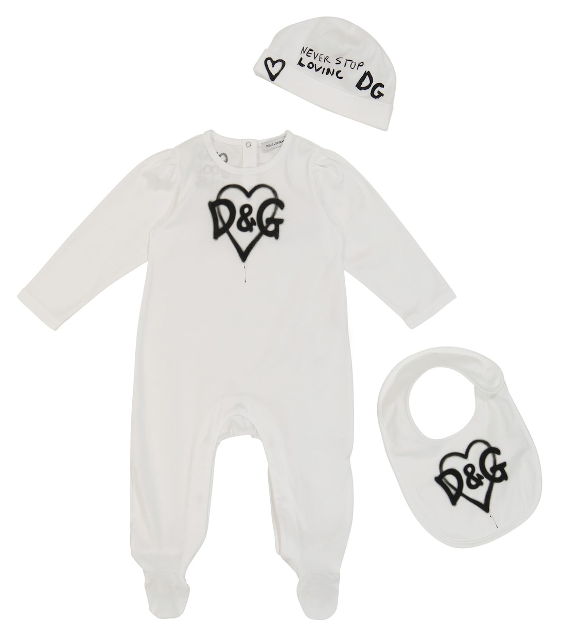 Bebé - set de body, babero y gorro estampados | Dolce&Gabbana Kids
