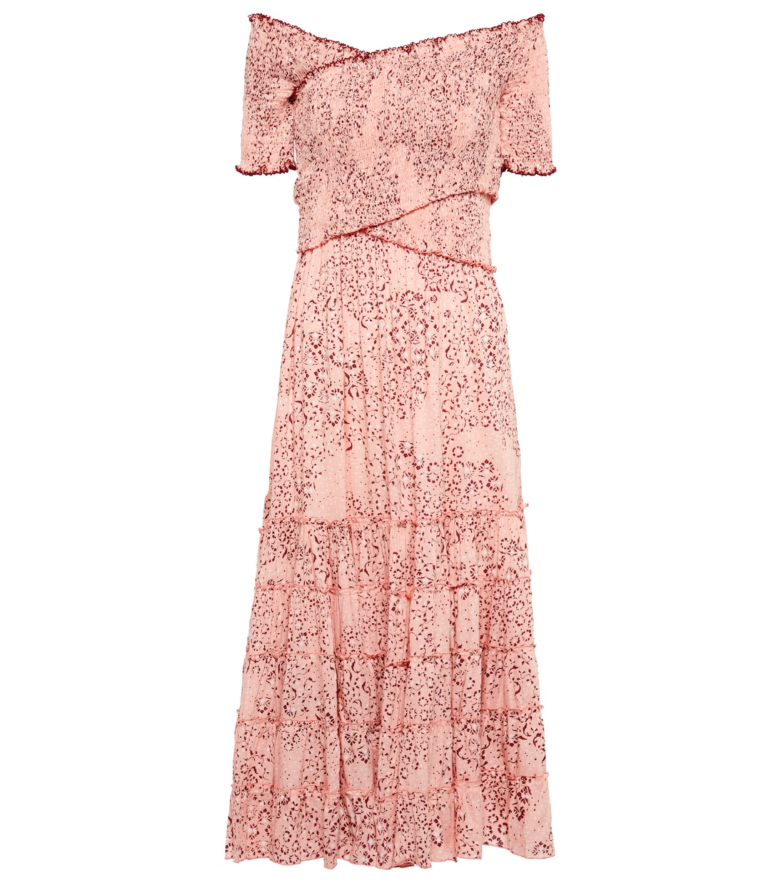 Vestido midi Soledad floral | Poupette St Barth