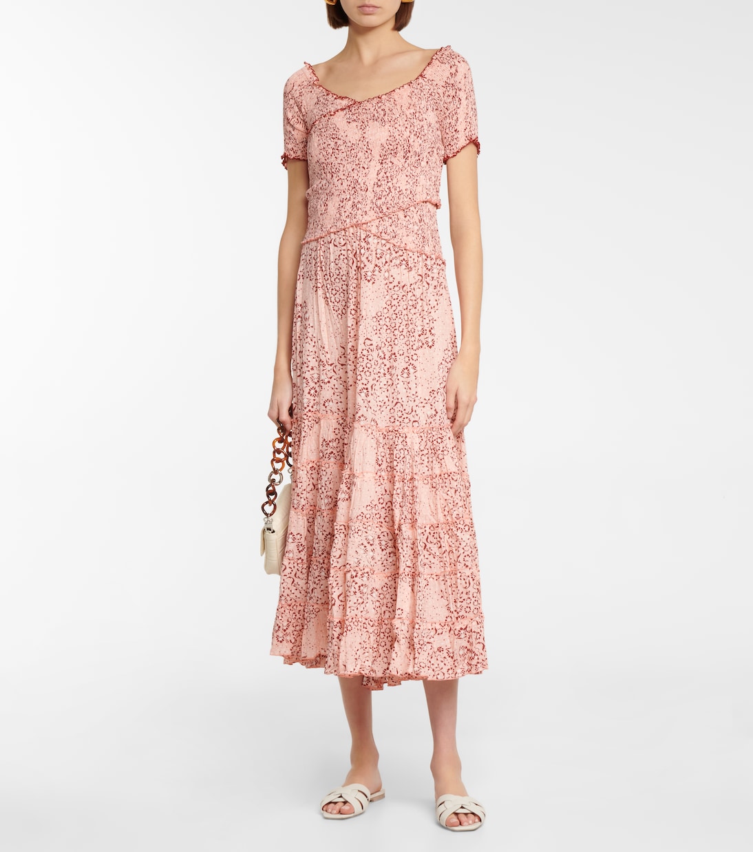 Vestido midi Soledad floral | Poupette St Barth