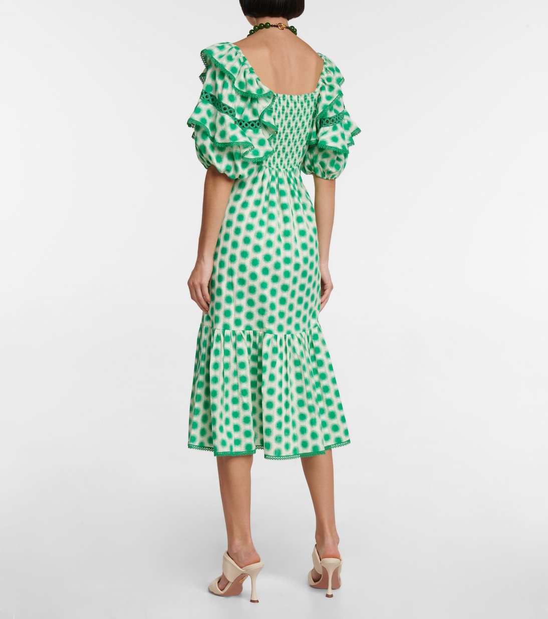 Oliver lace trimmed cotton midi dress | Diane von Furstenberg