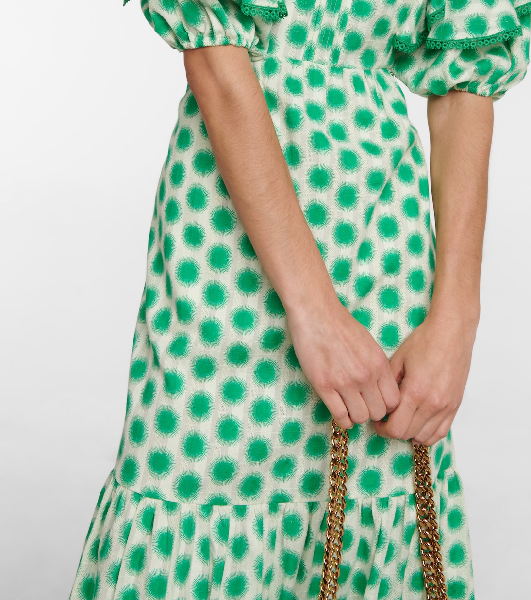 Oliver lace trimmed cotton midi dress | Diane von Furstenberg