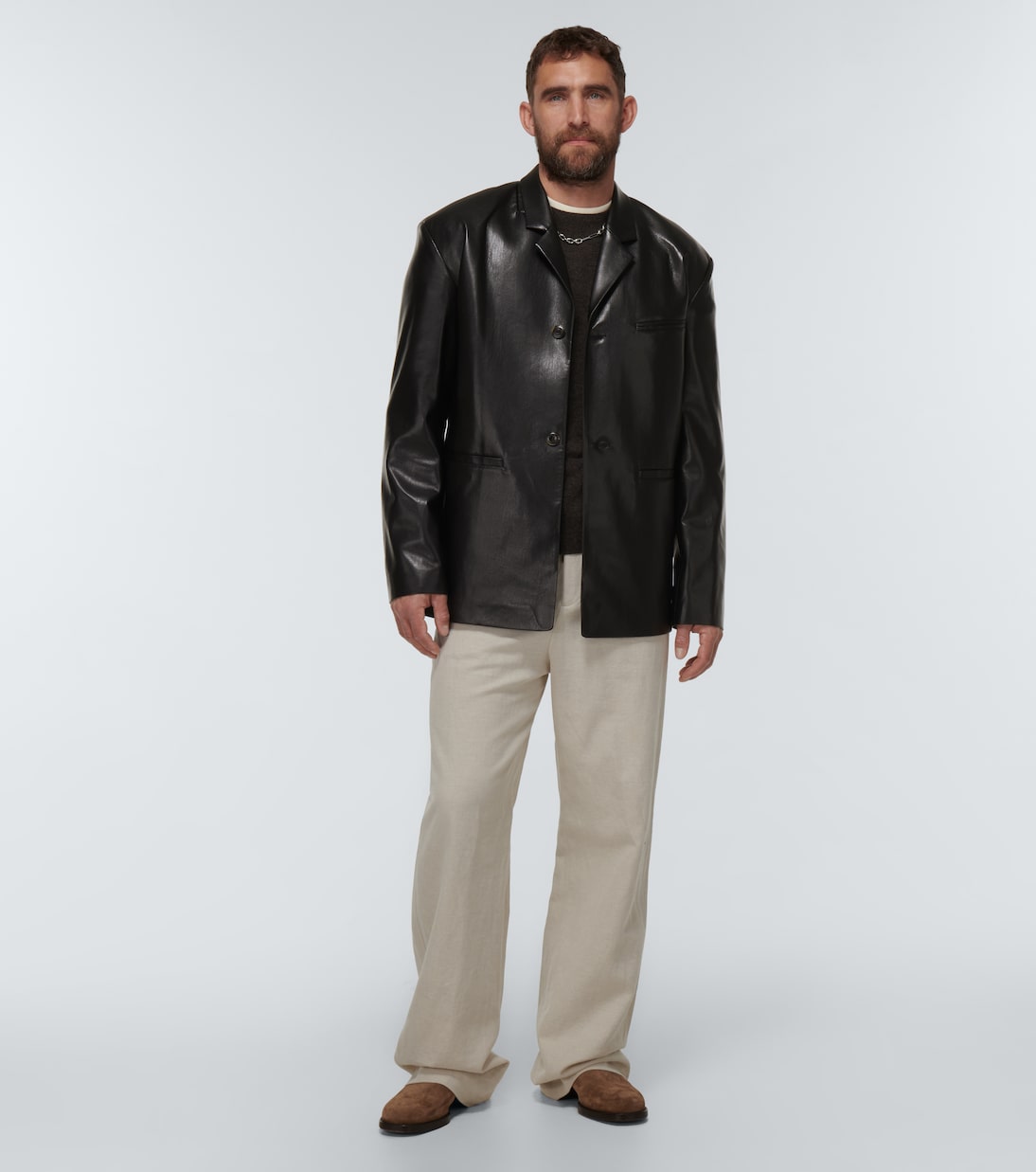 Blazer Sanco aus Lederimitat | Nanushka