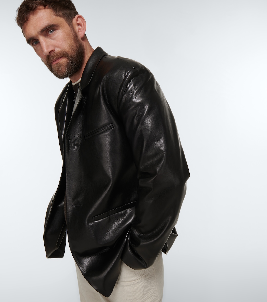 Blazer Sanco aus Lederimitat | Nanushka