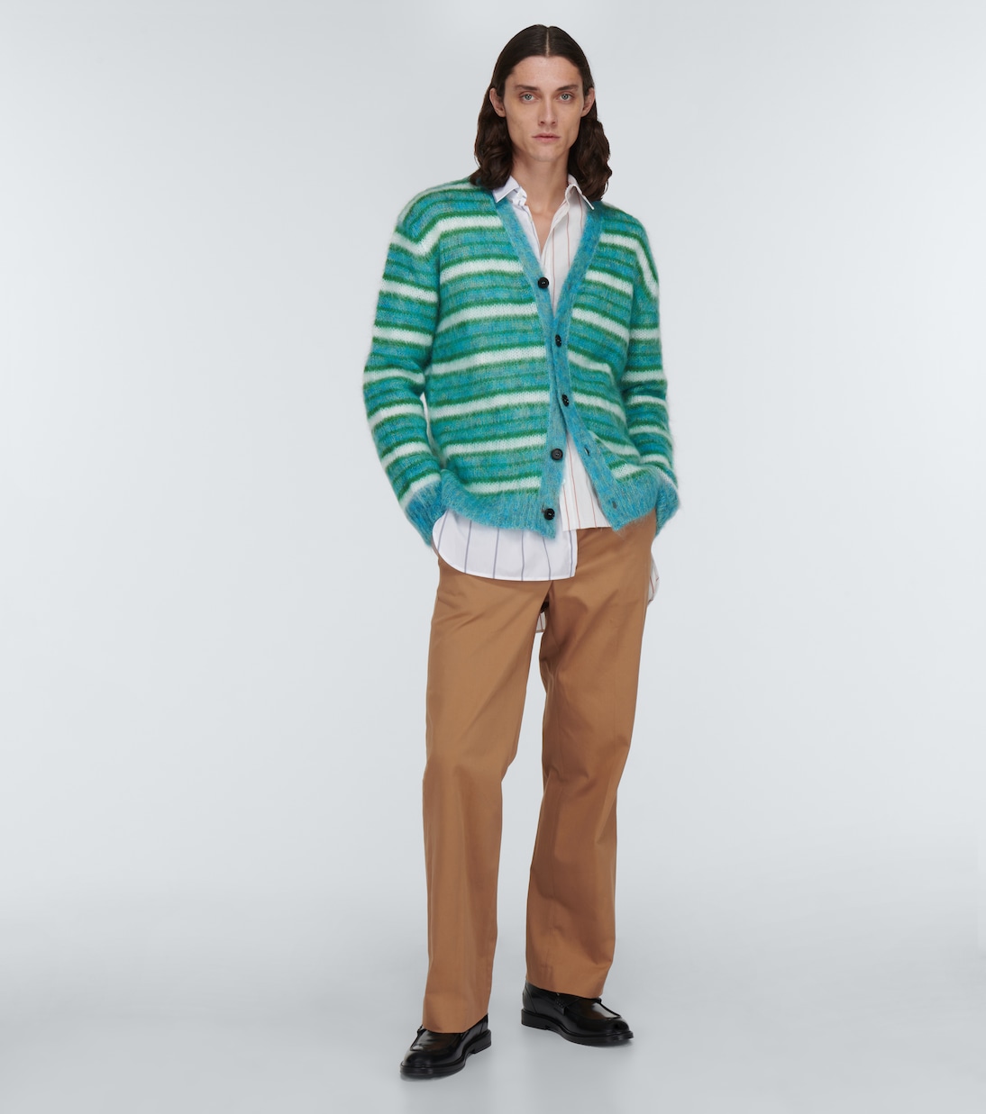 Cárdigan en mezcla de mohair a rayas | Marni