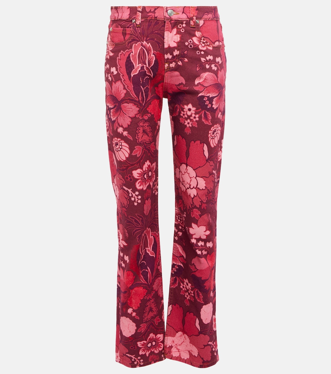 Bedruckte High-Rise Straight Jeans | Etro