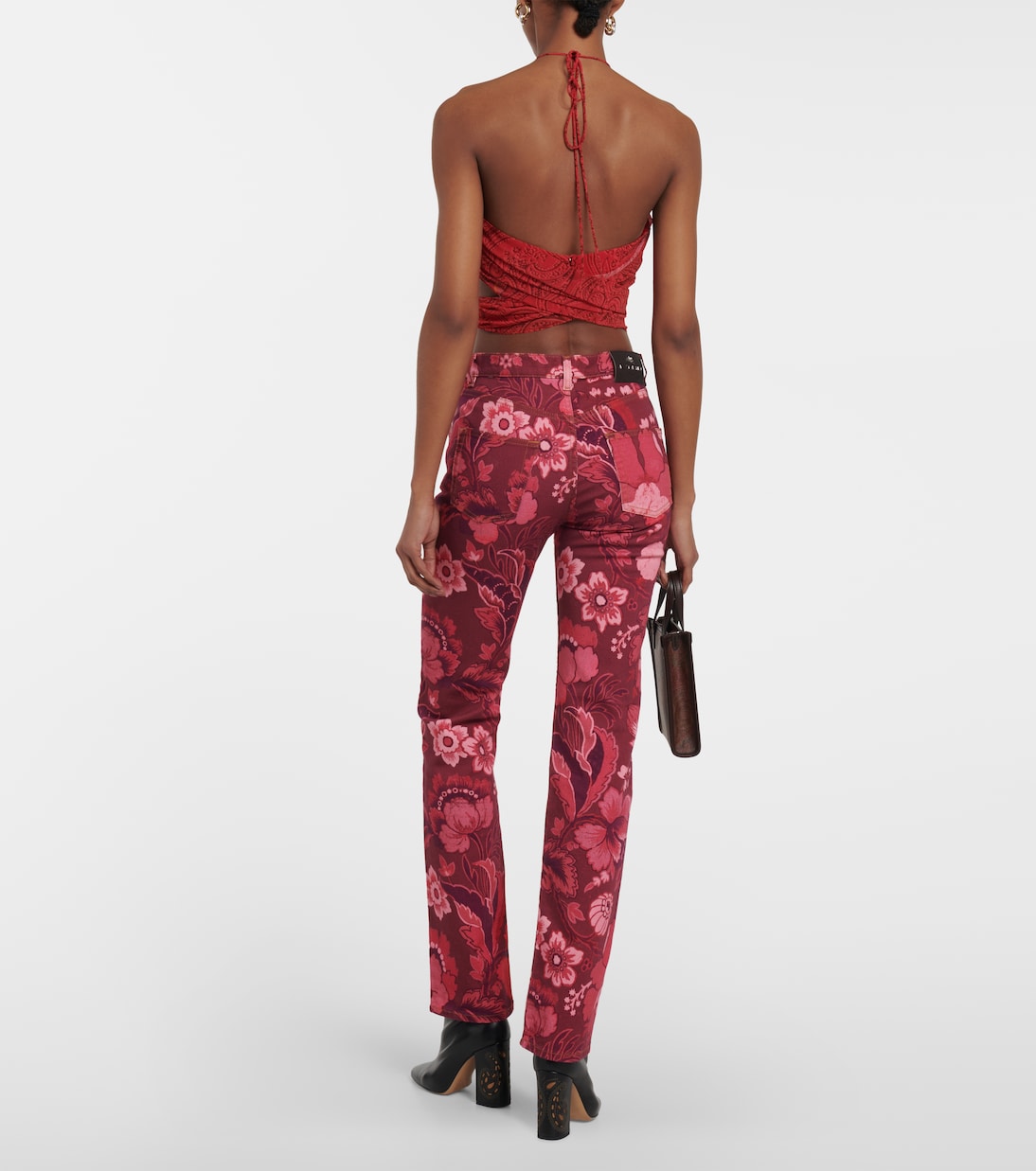Bedruckte High-Rise Straight Jeans | Etro