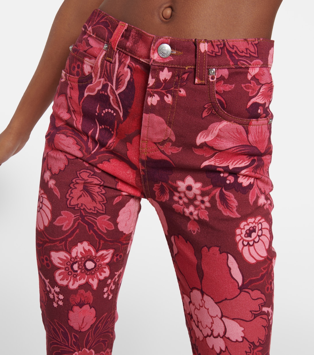 Bedruckte High-Rise Straight Jeans | Etro