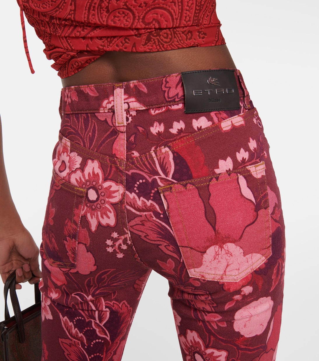Bedruckte High-Rise Straight Jeans | Etro