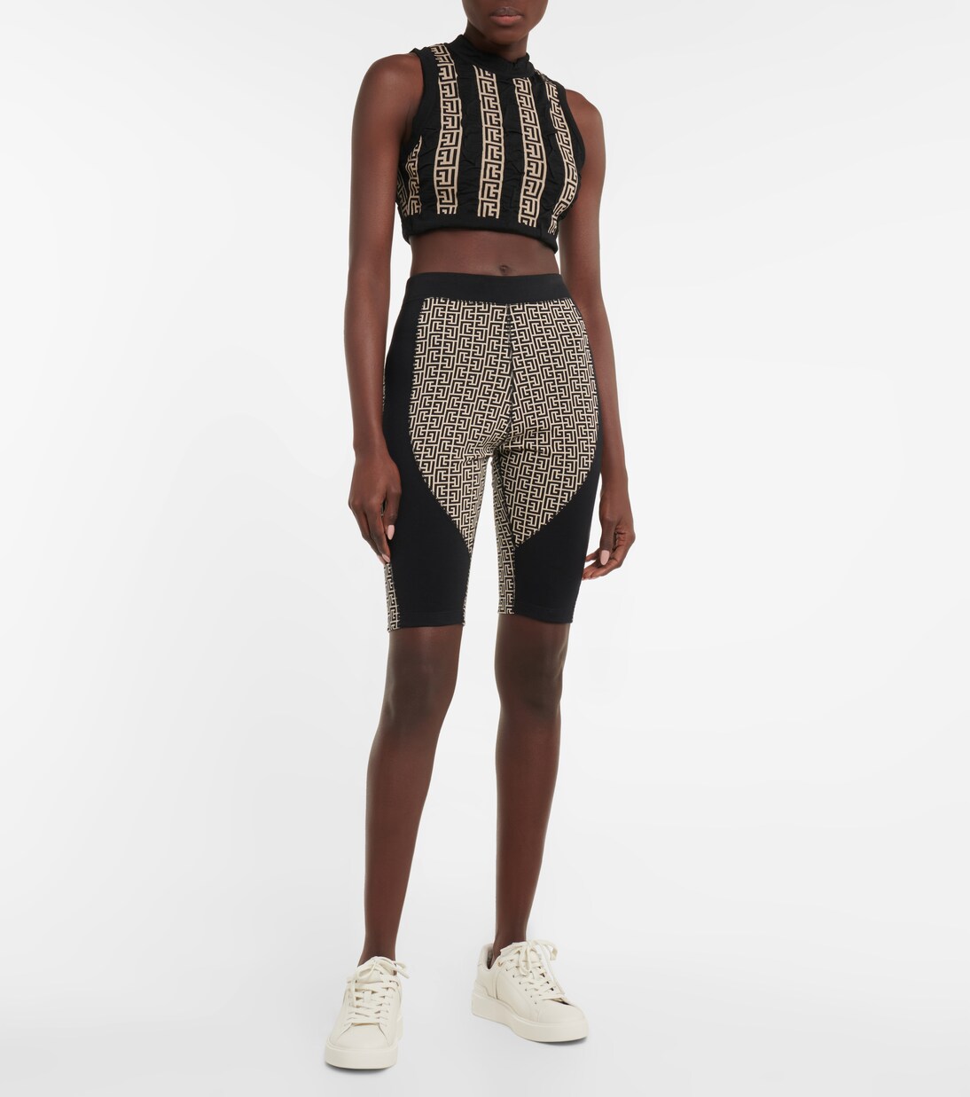 Monogram wool-blend crop top | Balmain