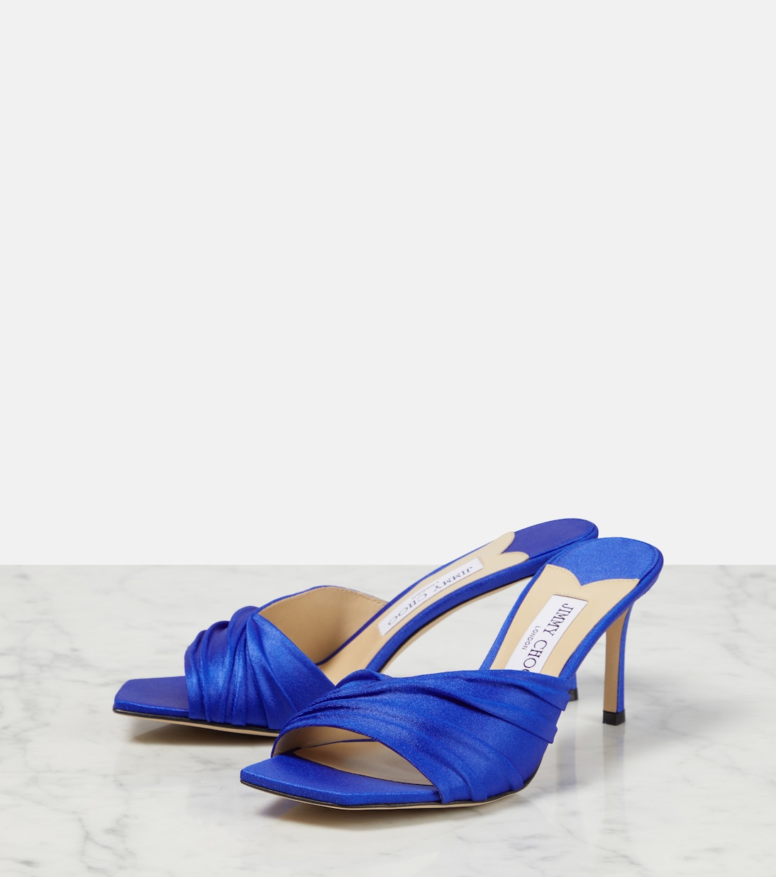 Basil 75 jersey and leather mules | Jimmy Choo