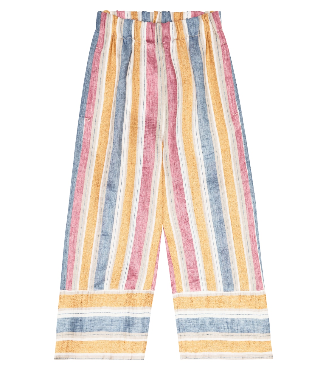 Pantalon ample rayé en lin mélangé | Il Gufo