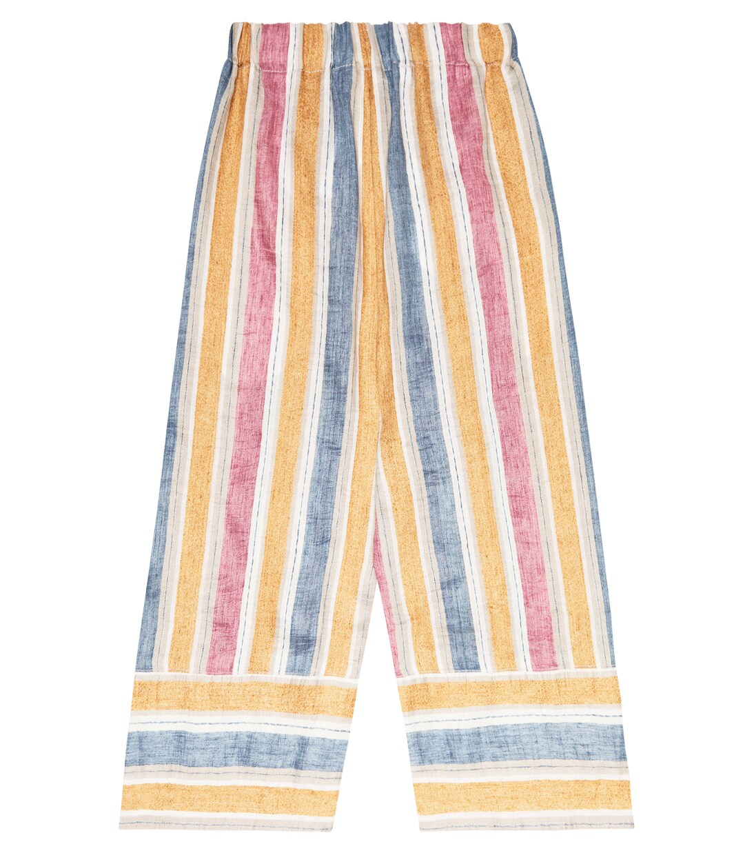 Pantalon ample rayé en lin mélangé | Il Gufo