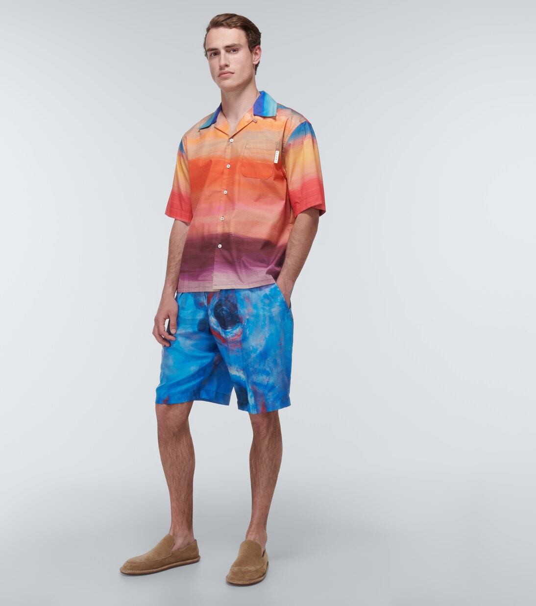 Camisa bowling de algodón degradada | Marni