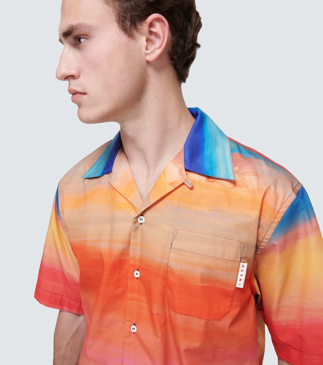 Camisa bowling de algodón degradada | Marni