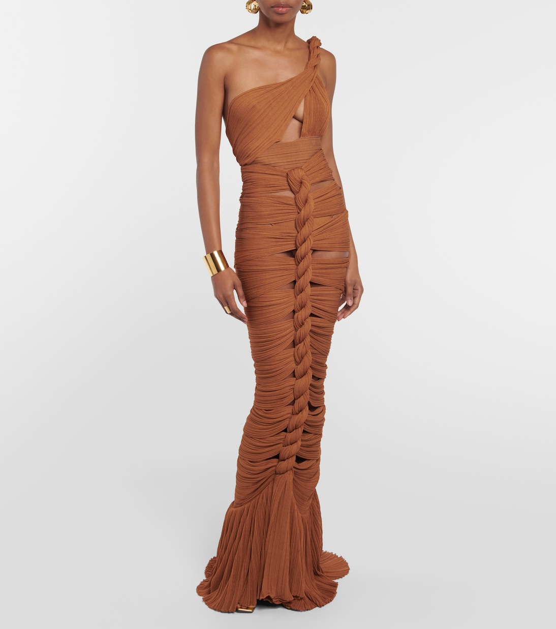 Twisted one-shoulder cutout top | Balmain