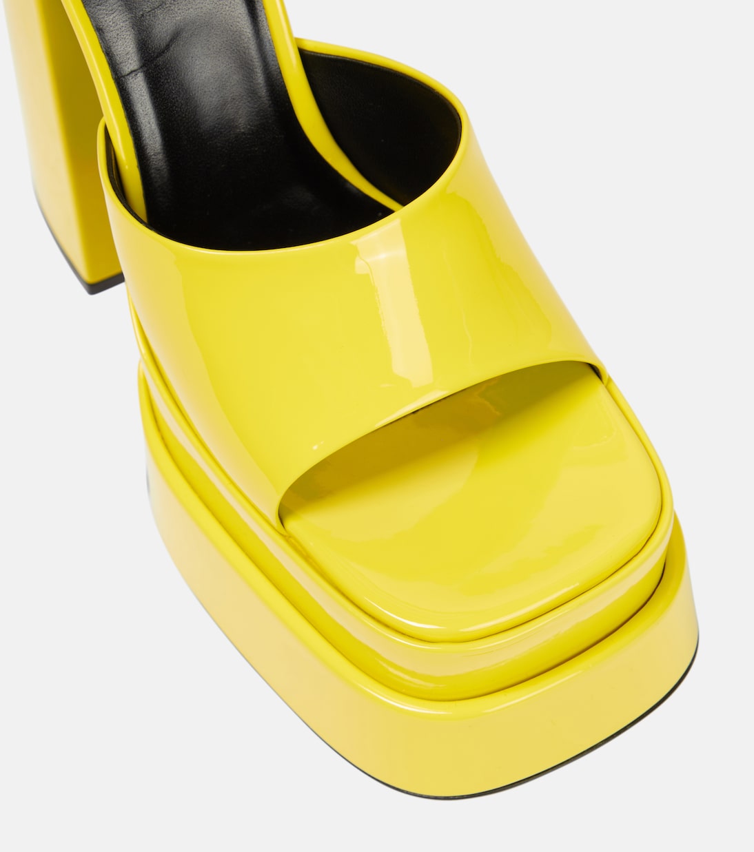 Sandales Medusa Aevitas à plateau en cuir verni | Versace