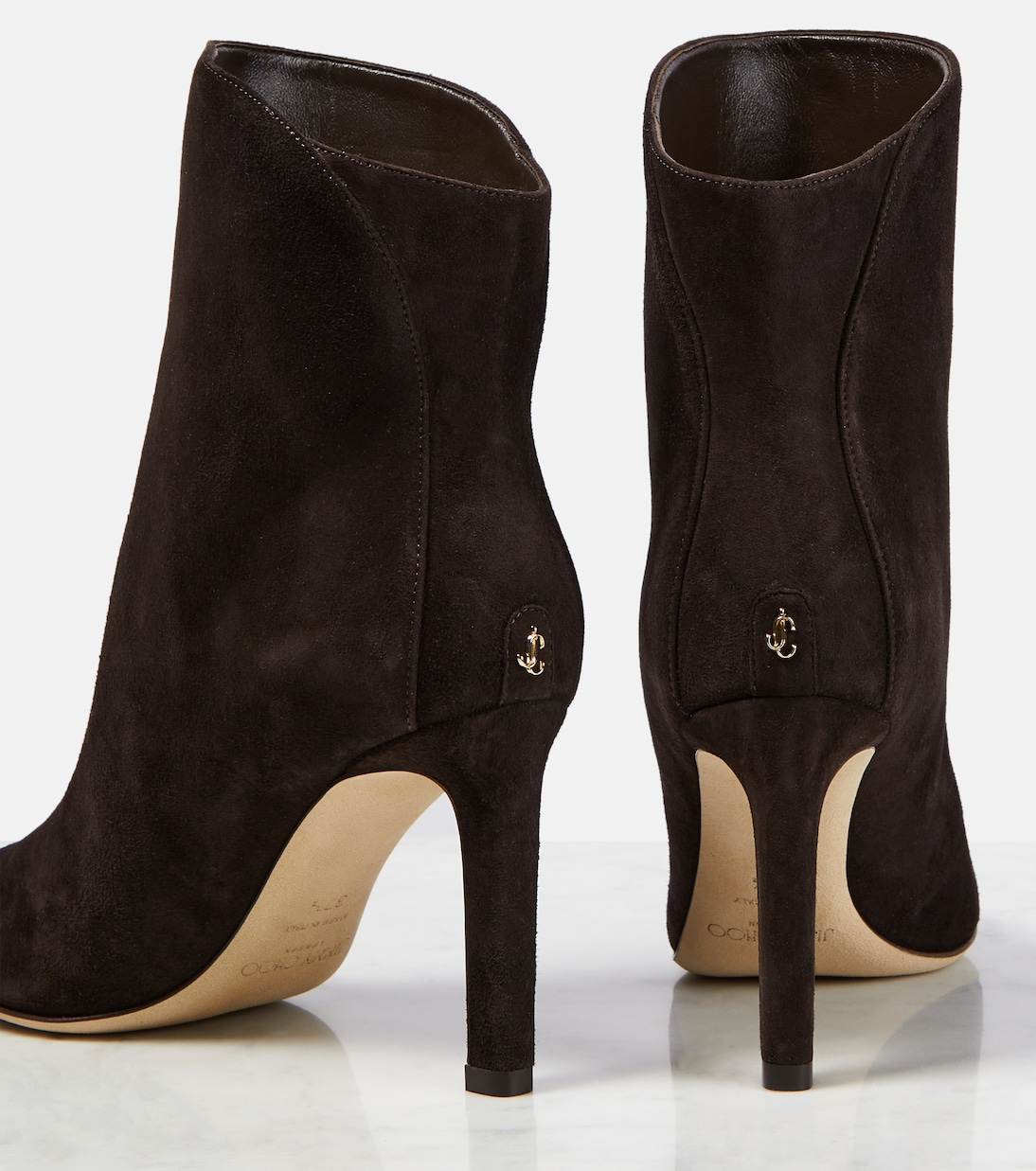 Karter 85 suede leather ankle boots in brown Jimmy Choo Mytheresa