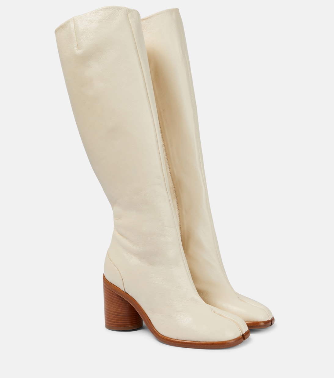 Bottes Tabi en cuir en blanc Maison Margiela Mytheresa